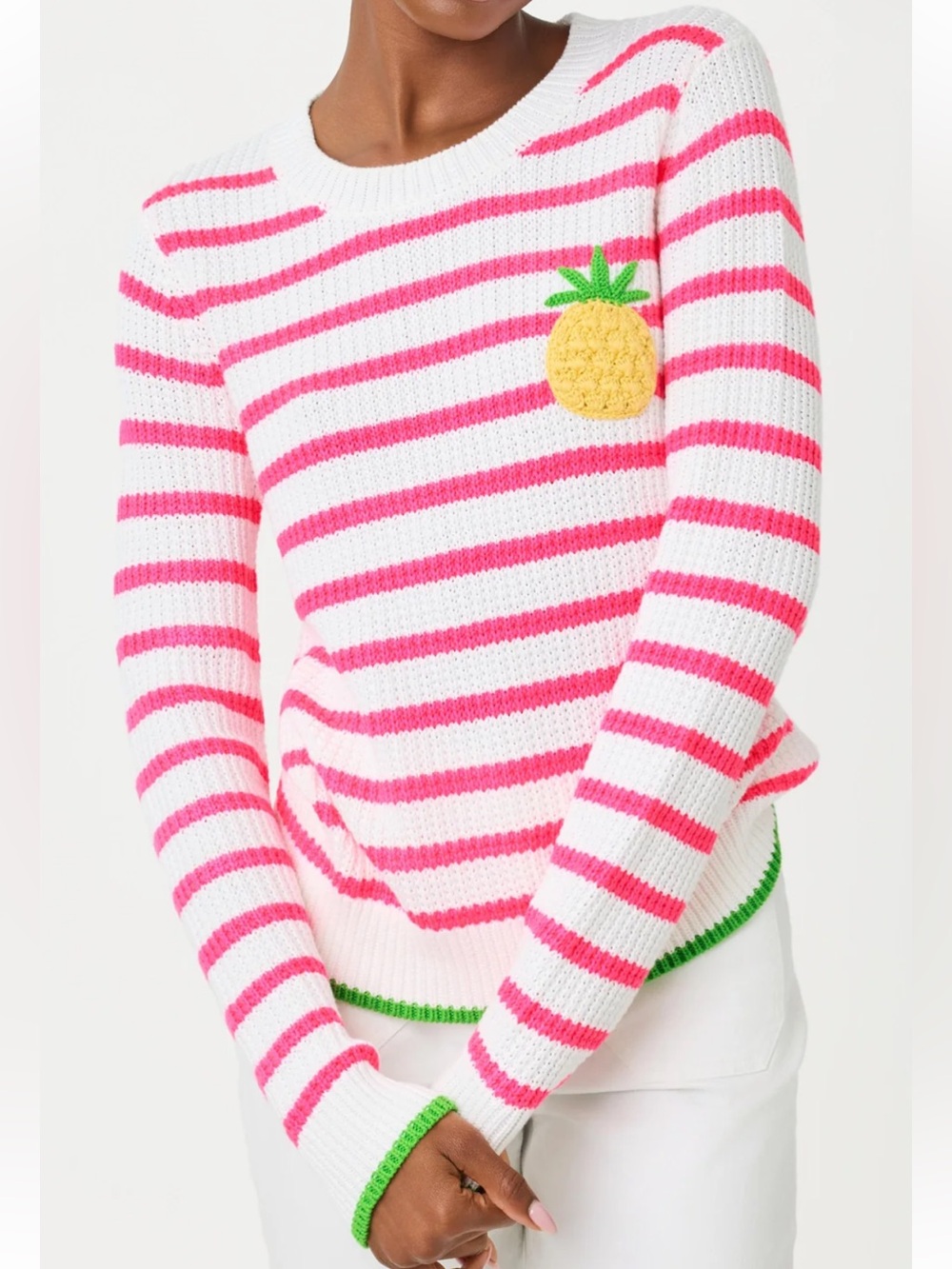 Lilly Pulitzer Jovienne Sweater with Pineapple Motif Womens XL